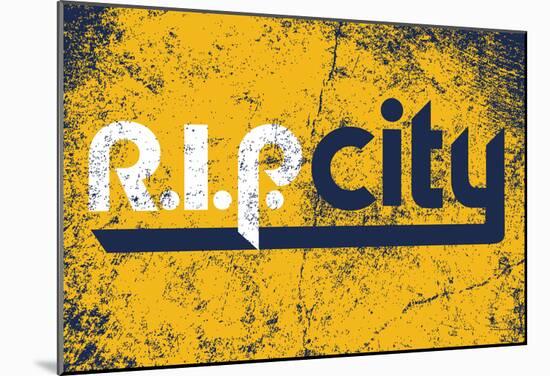 R.I.P. City Distressed Navy-null-Mounted Poster