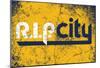 R.I.P. City Distressed Navy-null-Mounted Poster