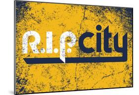 R.I.P. City Distressed Navy-null-Mounted Poster