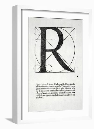 R, Illustration from 'Divina Proportione' by Luca Pacioli (C.1445-1517), Originally Pub. Venice,…-Leonardo da Vinci-Framed Giclee Print