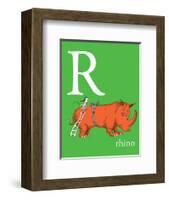 R is for Rhino (green)-Theodor (Dr. Seuss) Geisel-Framed Art Print