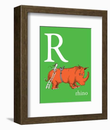 R is for Rhino (green)-Theodor (Dr. Seuss) Geisel-Framed Art Print