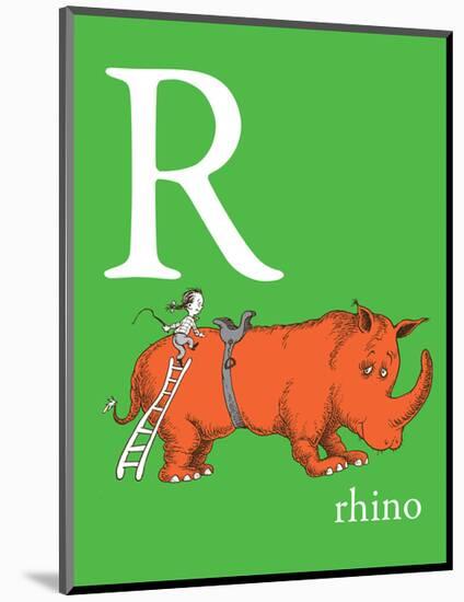 R is for Rhino (green)-Theodor (Dr. Seuss) Geisel-Mounted Art Print