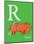 R is for Rhino (green)-Theodor (Dr. Seuss) Geisel-Mounted Art Print