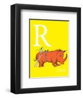R is for Rhino (yellow)-Theodor (Dr. Seuss) Geisel-Framed Art Print