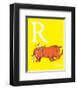 R is for Rhino (yellow)-Theodor (Dr. Seuss) Geisel-Framed Art Print