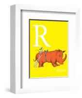 R is for Rhino (yellow)-Theodor (Dr. Seuss) Geisel-Framed Art Print