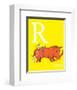 R is for Rhino (yellow)-Theodor (Dr. Seuss) Geisel-Framed Art Print