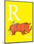 R is for Rhino (yellow)-Theodor (Dr. Seuss) Geisel-Mounted Art Print