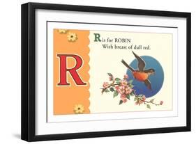 R is for Robin-null-Framed Art Print