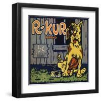 R Kur Brand - Riverside, California - Citrus Crate Label-Lantern Press-Framed Art Print