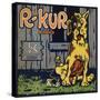 R Kur Brand - Riverside, California - Citrus Crate Label-Lantern Press-Stretched Canvas