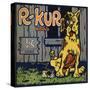 R Kur Brand - Riverside, California - Citrus Crate Label-Lantern Press-Stretched Canvas