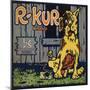 R Kur Brand - Riverside, California - Citrus Crate Label-Lantern Press-Mounted Art Print