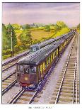 London and North Eastern Railway Train Crosses the Forth Bridge Near Edinburgh Scotland-R^m^ Clark-Premium Giclee Print
