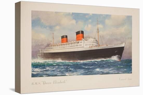 R.M.S. Queen Elizabeth Poster-Charles E. Turner-Stretched Canvas