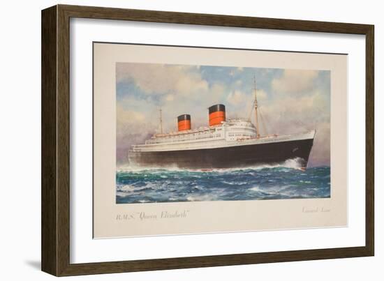 R.M.S. Queen Elizabeth Poster-Charles E. Turner-Framed Giclee Print