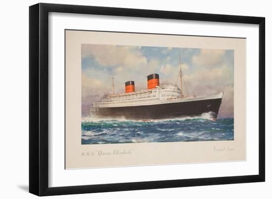 R.M.S. Queen Elizabeth Poster-Charles E. Turner-Framed Giclee Print