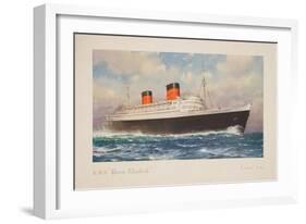 R.M.S. Queen Elizabeth Poster-Charles E. Turner-Framed Giclee Print