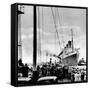 R.M.S. 'Queen Mary' Arriving at Southampton, 1936-null-Framed Stretched Canvas