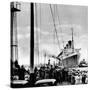 R.M.S. 'Queen Mary' Arriving at Southampton, 1936-null-Stretched Canvas