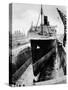 R.M.S. 'Queen Mary' in Dry Dock, Southampton, April 1936-null-Stretched Canvas
