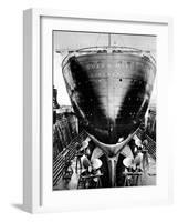 R.M.S. 'Queen Mary' in Dry Dock, Southampton, April 1936-null-Framed Photographic Print