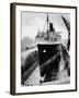 R.M.S. 'Queen Mary' in Dry Dock, Southampton, April 1936-null-Framed Photographic Print