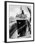 R.M.S. 'Queen Mary' in Dry Dock, Southampton, April 1936-null-Framed Photographic Print