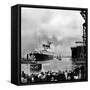 R.M.S. 'Queen Mary' Leaving Clydebank, March 1936-null-Framed Stretched Canvas