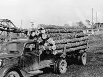 Logging Truck at Sawmill-R. Mattoon-Stretched Canvas