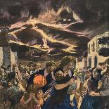 Etna Villagers Flee 1923-R Moritz-Art Print