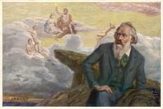 Johannes Brahms German Musician Composing His Symphony No. 1-R. Ronopa-Framed Premium Giclee Print