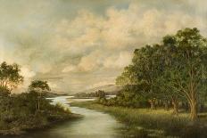 View of North Tyne River-R. Rowell-Framed Stretched Canvas