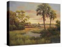 River Cove With Palms II-R Rutley-Stretched Canvas