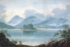 View Across Loch Awe, Argyllshire, to Kilchurn Castle and the Mountains Beyond-R. S. Barret-Stretched Canvas