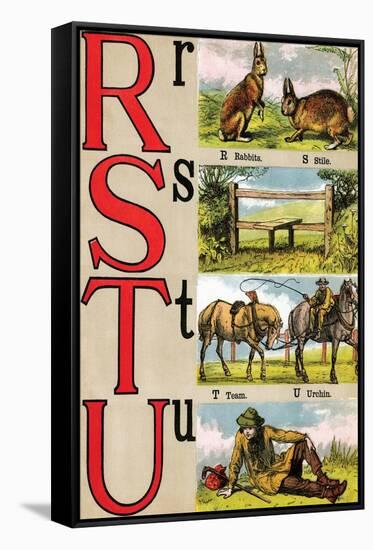 R, S, T, U Illustrated Letters-Edmund Evans-Framed Stretched Canvas