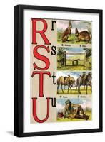 R, S, T, U Illustrated Letters-Edmund Evans-Framed Art Print