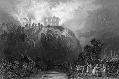 Fire at Nottingham Castle - Burnt by Rioters-R Sands-Framed Stretched Canvas