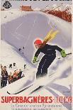Poster Advertising Skiing Holidays in Superbagneres-Luchon, 1932-R. Sonderer-Mounted Giclee Print