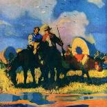 "Wagon Train,"March 1, 1926-R.W. Crowther-Stretched Canvas