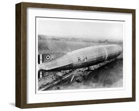 R34 Airship at its Moorings-null-Framed Premium Photographic Print