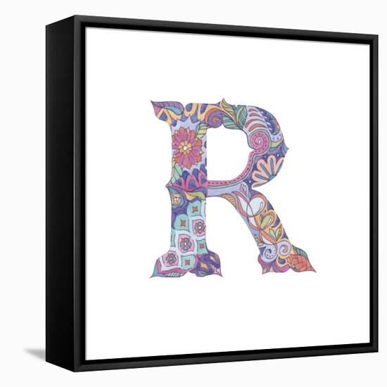 R-Green Girl-Framed Stretched Canvas