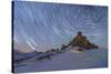 Ra Gusela, Giau Pass, Dolomites, Veneto, Italy. Winter startrail at Giau Pass-ClickAlps-Stretched Canvas