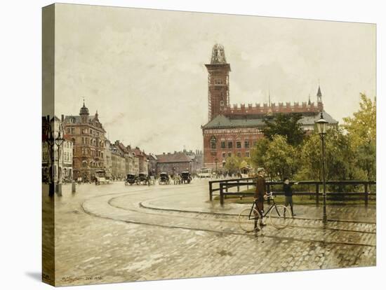 Raadhuspladsen, Copenhagen. 1893-Paul Fischer-Stretched Canvas