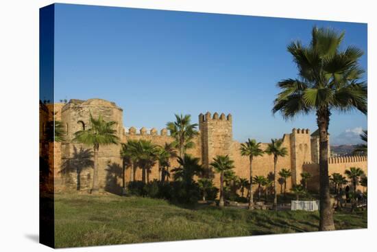 Rabat Morocco Beautiful Kasbah Udaya at Sunset with Palm Trees-Bill Bachmann-Stretched Canvas