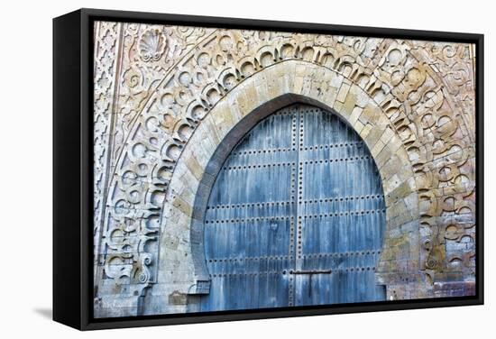 Rabat, Morocco, Kasbah Udaya Close Up of Design of Inside Door-Bill Bachmann-Framed Stretched Canvas