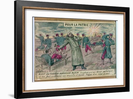 Rabbi Abraham Bloch Offers a Crucifix to a Dying Catholic Soldier and is Hit by a Shell, 1914-18-null-Framed Giclee Print