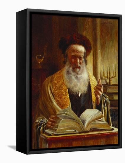 Rabbi Delivering a Sermon-Joseph Jost-Framed Stretched Canvas