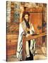 Rabbi in Front of the Wooden Synagogue Jablonow-Isidor Kaufmann-Stretched Canvas